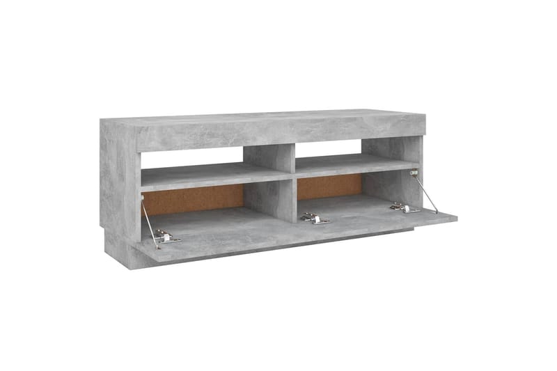 TV-benk med LED-lys betonggrå 100x35x40 cm - Grå - Møbler - Mediamøbel & tv møbel - TV-benk & mediabenk