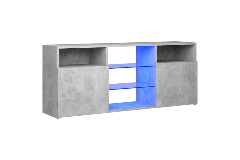 TV-benk med LED-lys betonggrå 120x30x50 cm - Grå - Møbler - Mediamøbel & tv møbel - TV-benk & mediabenk