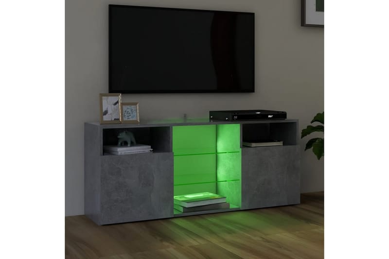 TV-benk med LED-lys betonggrå 120x30x50 cm - Grå - Møbler - Mediamøbel & tv møbel - TV-benk & mediabenk