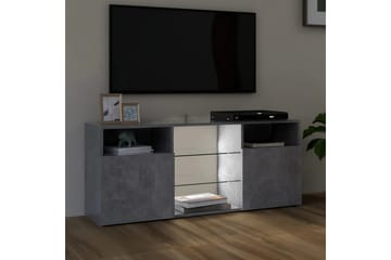 TV-benk med LED-lys betonggrå 120x30x50 cm - Grå - Møbler - Mediamøbel & tv møbel - TV-benk & mediabenk