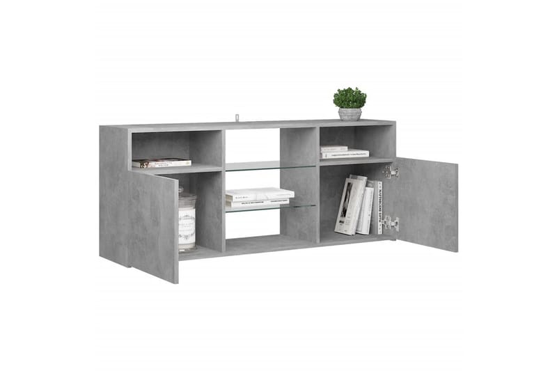 TV-benk med LED-lys betonggrå 120x30x50 cm - Grå - Møbler - Mediamøbel & tv møbel - TV-benk & mediabenk