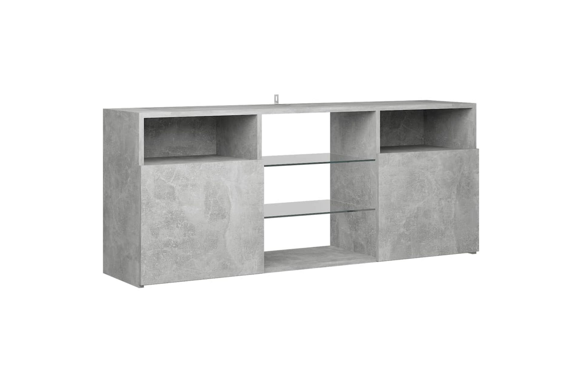 TV-benk med LED-lys betonggrå 120x30x50 cm - Grå - Møbler - Mediamøbel & tv møbel - TV-benk & mediabenk
