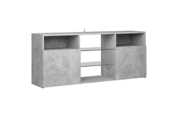 TV-benk med LED-lys betonggrå 120x30x50 cm - Grå - Møbler - Mediamøbel & tv møbel - TV-benk & mediabenk