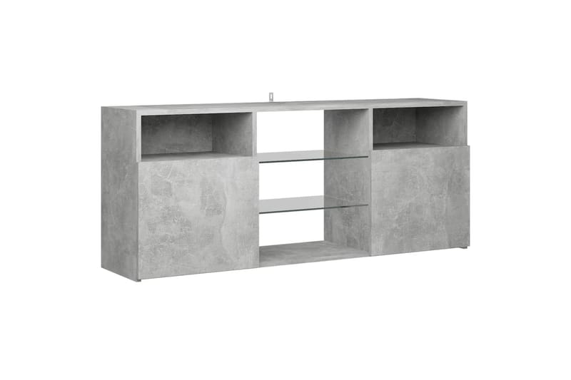 TV-benk med LED-lys betonggrå 120x30x50 cm - Grå - Møbler - Mediamøbel & tv møbel - TV-benk & mediabenk