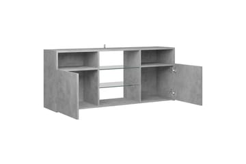 TV-benk med LED-lys betonggrå 120x30x50 cm - Grå - Møbler - Mediamøbel & tv møbel - TV-benk & mediabenk