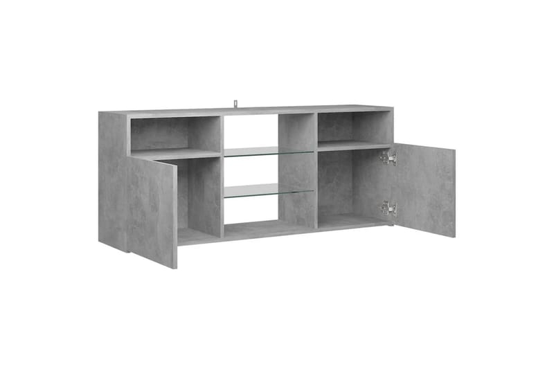 TV-benk med LED-lys betonggrå 120x30x50 cm - Grå - Møbler - Mediamøbel & tv møbel - TV-benk & mediabenk
