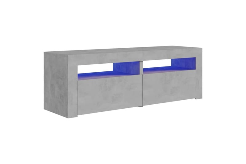 TV-benk med LED-lys betonggrå 120x35x40 cm - Grå - Møbler - Mediamøbel & tv møbel - TV-benk & mediabenk