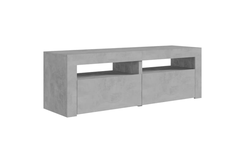 TV-benk med LED-lys betonggrå 120x35x40 cm - Grå - Møbler - Mediamøbel & tv møbel - TV-benk & mediabenk