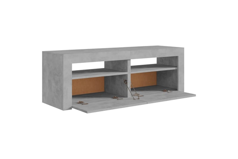 TV-benk med LED-lys betonggrå 120x35x40 cm - Grå - Møbler - Mediamøbel & tv møbel - TV-benk & mediabenk