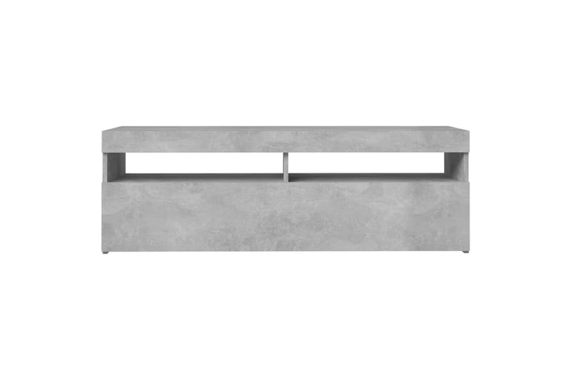 TV-benk med LED-lys betonggrå 120x35x40 cm - Grå - Møbler - Mediamøbel & tv møbel - TV-benk & mediabenk