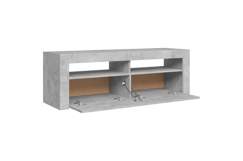 TV-benk med LED-lys betonggrå 120x35x40 cm - Grå - Møbler - Mediamøbel & tv møbel - TV-benk & mediabenk