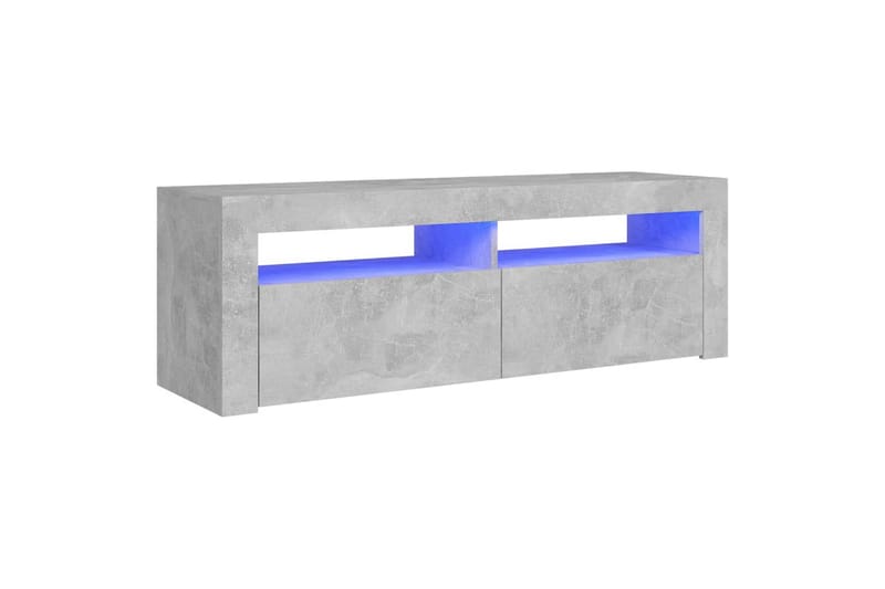 TV-benk med LED-lys betonggrå 120x35x40 cm - Grå - TV-benk & mediabenk