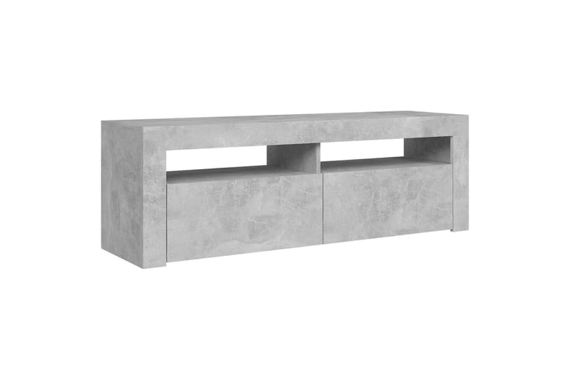 TV-benk med LED-lys betonggrå 120x35x40 cm - Grå - Møbler - Mediamøbel & tv møbel - TV-benk & mediabenk