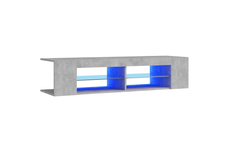 TV-benk med LED-lys betonggrå 135x39x30 cm - Grå - Møbler - Mediamøbel & tv møbel - TV-benk & mediabenk