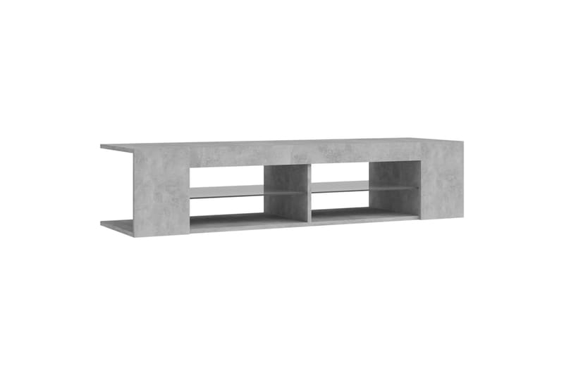 TV-benk med LED-lys betonggrå 135x39x30 cm - Grå - Møbler - Mediamøbel & tv møbel - TV-benk & mediabenk