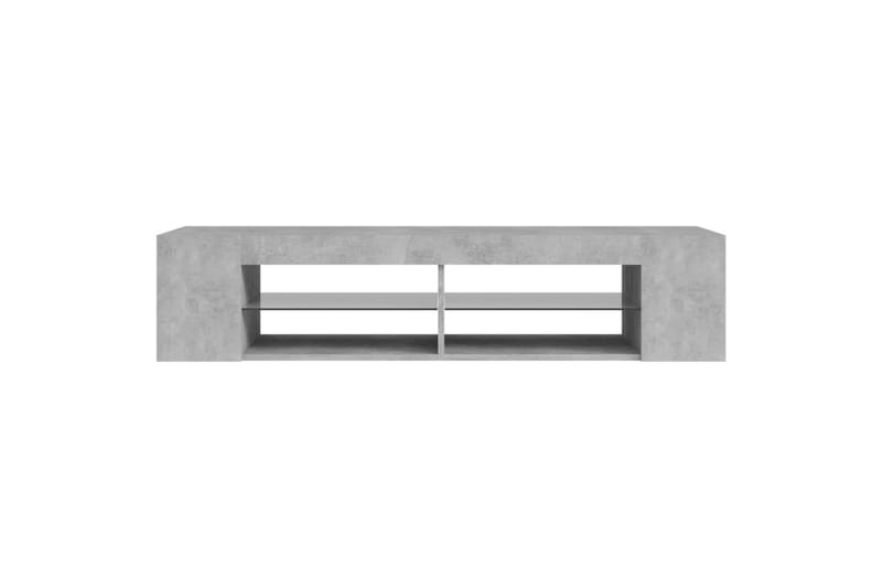 TV-benk med LED-lys betonggrå 135x39x30 cm - Grå - Møbler - Mediamøbel & tv møbel - TV-benk & mediabenk