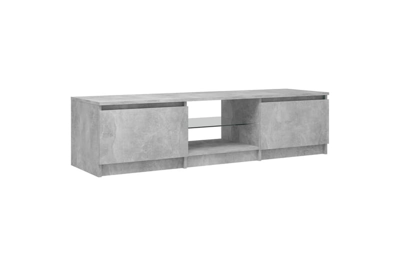 TV-benk med LED-lys betonggrå 140x40x35,5 cm - Grå - Møbler - Mediamøbel & tv møbel - TV-benk & mediabenk