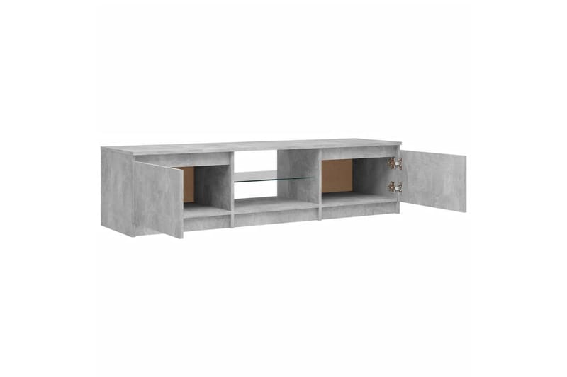 TV-benk med LED-lys betonggrå 140x40x35,5 cm - Grå - Møbler - Mediamøbel & tv møbel - TV-benk & mediabenk