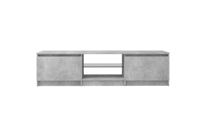 TV-benk med LED-lys betonggrå 140x40x35,5 cm - Grå - Møbler - Mediamøbel & tv møbel - TV-benk & mediabenk