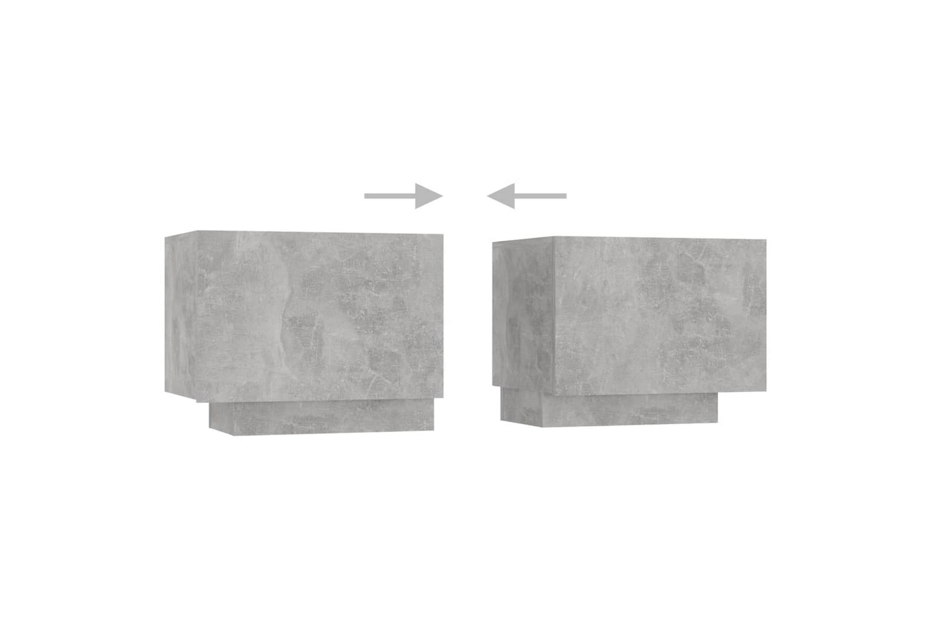 TV-benk med LED-lys betonggrå 200x35x40 cm - Grå - Møbler - Mediamøbel & tv møbel - TV-benk & mediabenk