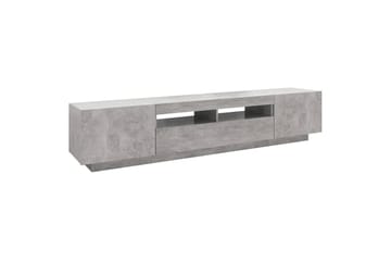 TV-benk med LED-lys betonggrå 200x35x40 cm - Grå - Møbler - Mediamøbel & tv møbel - TV-benk & mediabenk