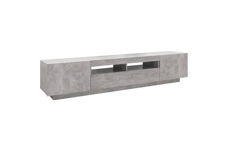 TV-benk med LED-lys betonggrå 200x35x40 cm - Grå - Møbler - Mediamøbel & tv møbel - TV-benk & mediabenk