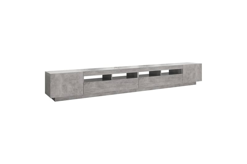 TV-benk med LED-lys betonggrå 300x35x40 cm - Grå - Møbler - Mediamøbel & tv møbel - TV-benk & mediabenk