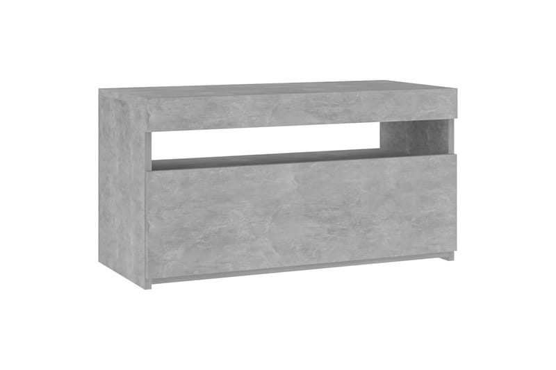 TV-benk med LED-lys betonggrå 75x35x40 cm - Grå - Møbler - Mediamøbel & tv møbel - TV-benk & mediabenk