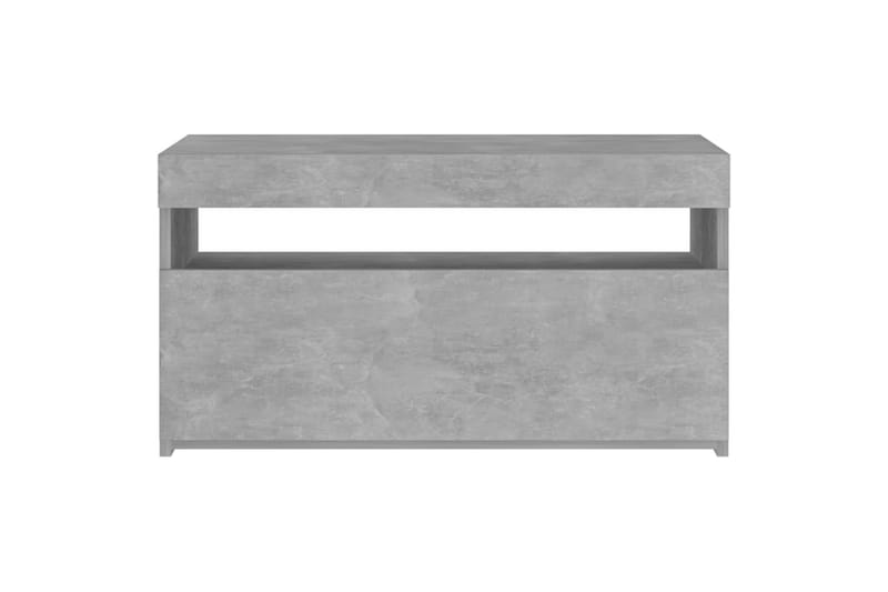TV-benk med LED-lys betonggrå 75x35x40 cm - Grå - Møbler - Mediamøbel & tv møbel - TV-benk & mediabenk