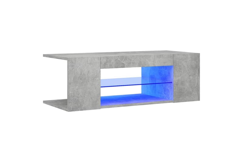 TV-benk med LED-lys betonggrå 90x39x30 cm - Grå - Møbler - Mediamøbel & tv møbel - TV-benk & mediabenk