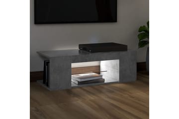 TV-benk med LED-lys betonggrå 90x39x30 cm - Grå - Møbler - Mediamøbel & tv møbel - TV-benk & mediabenk