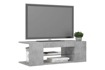 TV-benk med LED-lys betonggrå 90x39x30 cm - Grå - Møbler - Mediamøbel & tv møbel - TV-benk & mediabenk