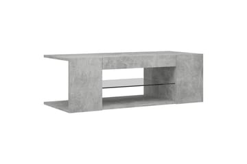 TV-benk med LED-lys betonggrå 90x39x30 cm - Grå - Møbler - Mediamøbel & tv møbel - TV-benk & mediabenk