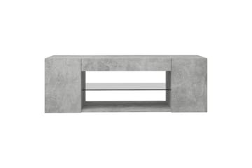 TV-benk med LED-lys betonggrå 90x39x30 cm - Grå - Møbler - Mediamøbel & tv møbel - TV-benk & mediabenk