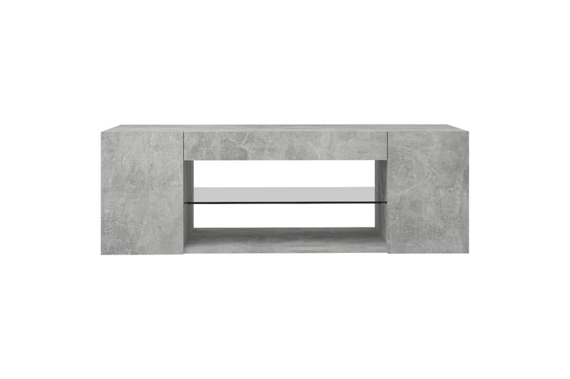 TV-benk med LED-lys betonggrå 90x39x30 cm - Grå - Møbler - Mediamøbel & tv møbel - TV-benk & mediabenk