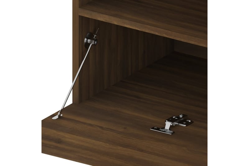 TV-benk med LED-lys brun eik 75x35x40 cm - Brun - Møbler - Mediamøbel & tv møbel - TV-benk & mediabenk