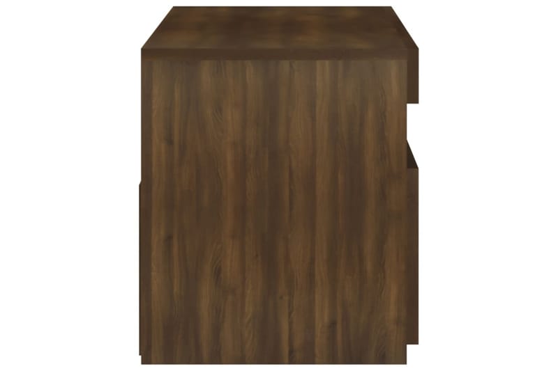 TV-benk med LED-lys brun eik 75x35x40 cm - Brun - Møbler - Mediamøbel & tv møbel - TV-benk & mediabenk
