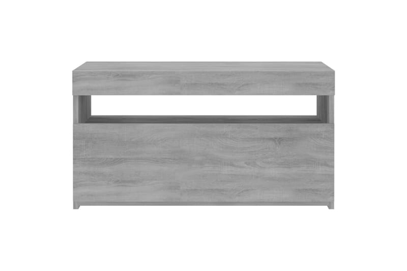 TV-benk med LED-lys grå sonoma 75x35x40 cm - Grå - Møbler - Mediamøbel & tv møbel - TV-benk & mediabenk