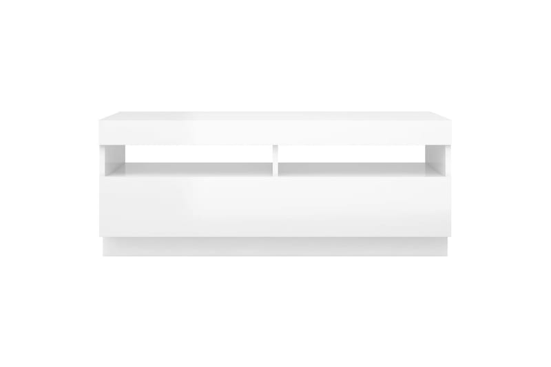 TV-benk med LED-lys høyglans hvit 100x35x40 cm - Hvit - Møbler - Mediamøbel & tv møbel - TV-benk & mediabenk