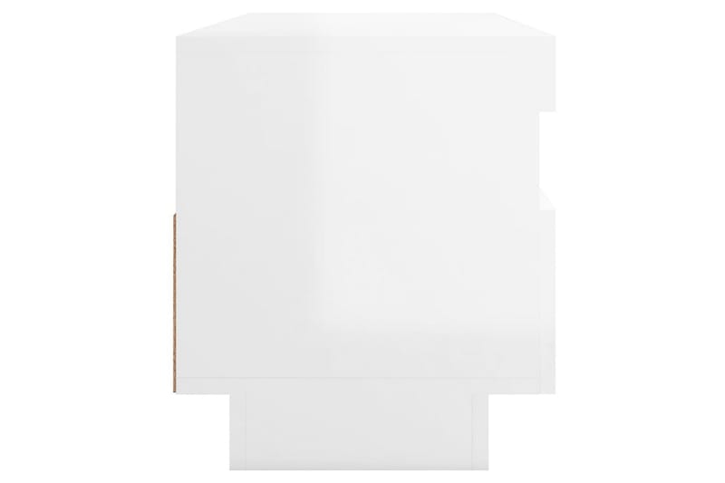 TV-benk med LED-lys høyglans hvit 100x35x40 cm - Hvit - Møbler - Mediamøbel & tv møbel - TV-benk & mediabenk