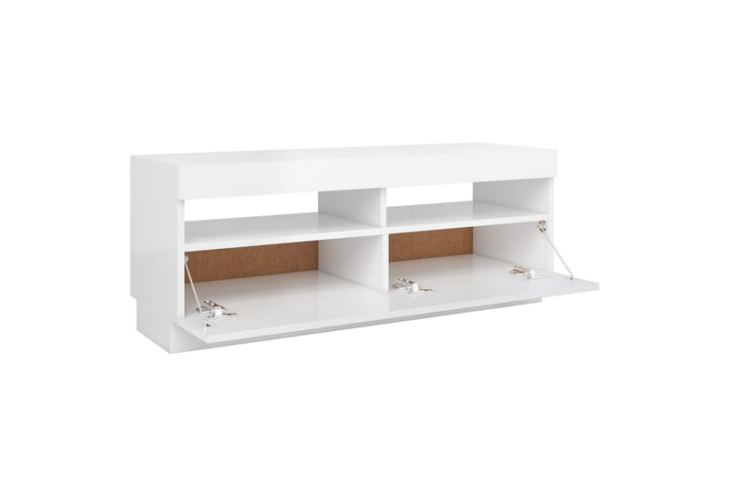 TV-benk med LED-lys høyglans hvit 100x35x40 cm - Hvit - Møbler - Mediamøbel & tv møbel - TV-benk & mediabenk