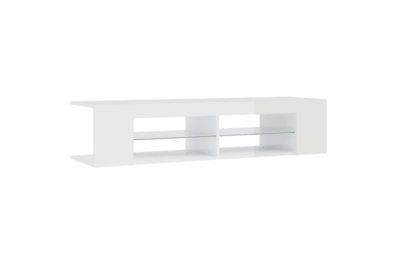 TV-benk med LED-lys høyglans hvit 135x39x30 cm - Hvit - Møbler - Mediamøbel & tv møbel - TV-benk & mediabenk
