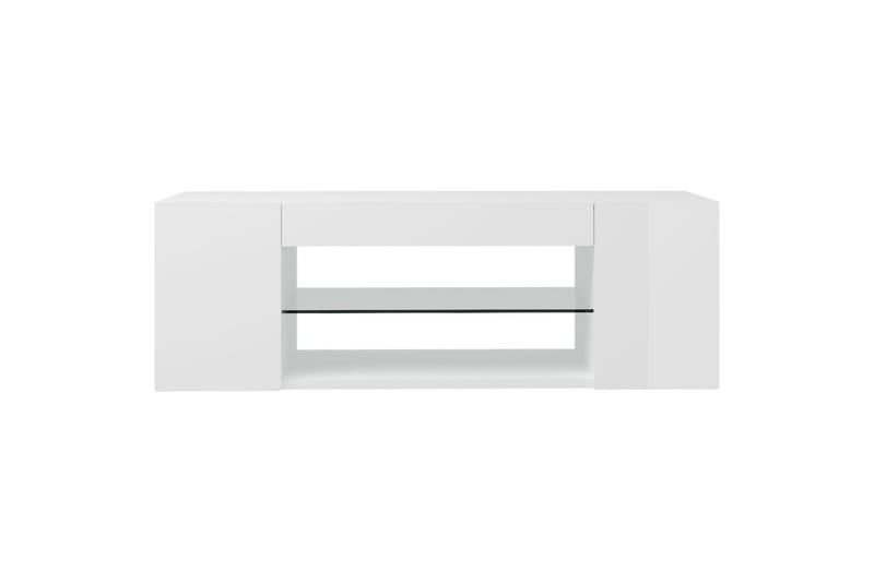 TV-benk med LED-lys høyglans hvit 90x39x30 cm - Hvit - Møbler - Mediamøbel & tv møbel - TV-benk & mediabenk