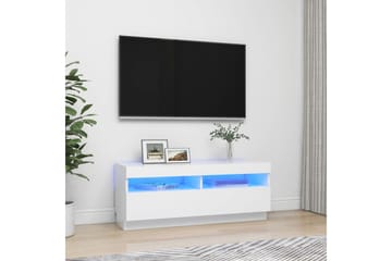 TV-benk med LED-lys hvit 100x35x40 cm - Hvit - Møbler - Mediamøbel & tv møbel - TV-benk & mediabenk
