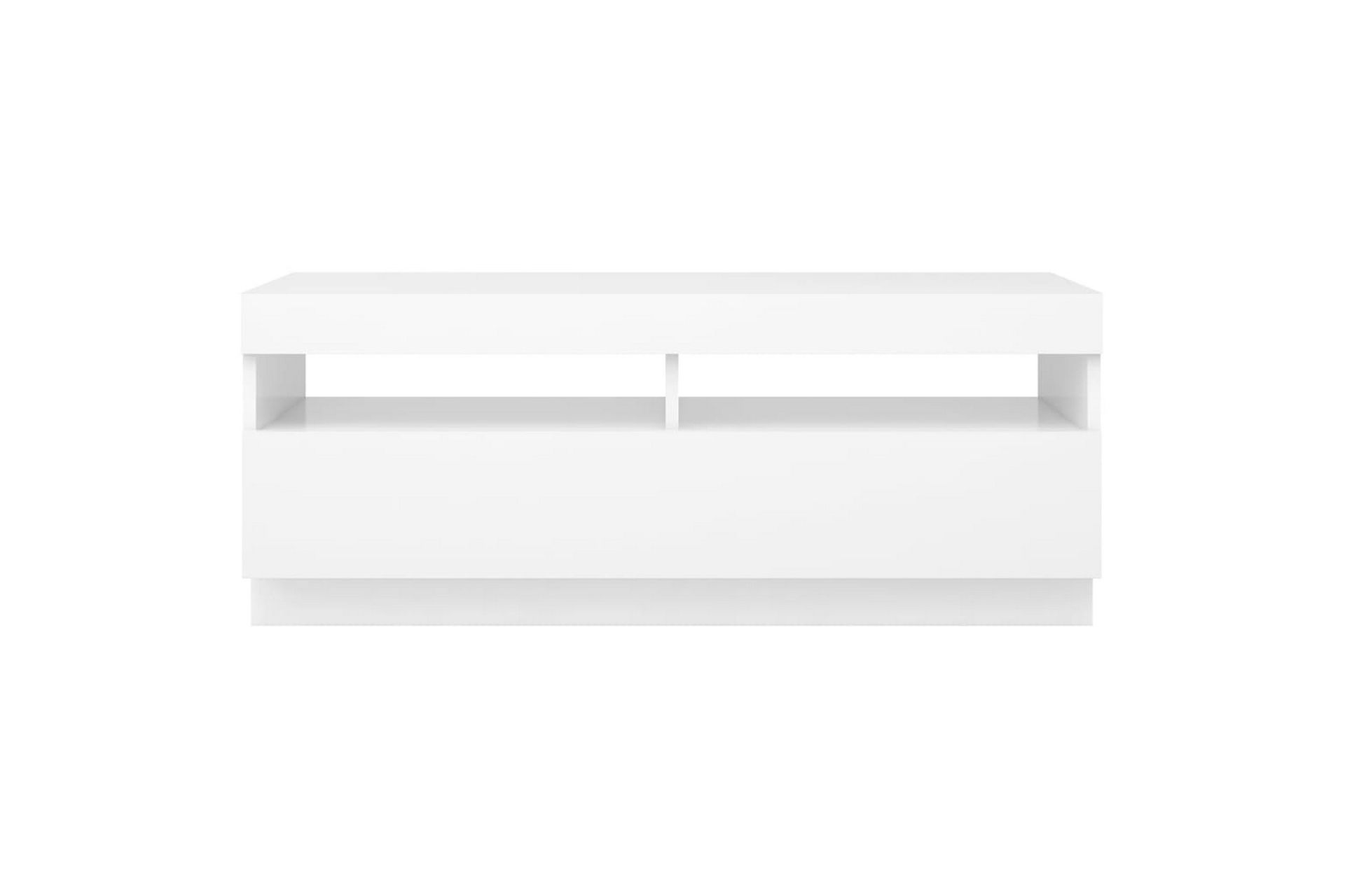 TV-benk med LED-lys hvit 100x35x40 cm - Hvit - Møbler - Mediamøbel & tv møbel - TV-benk & mediabenk