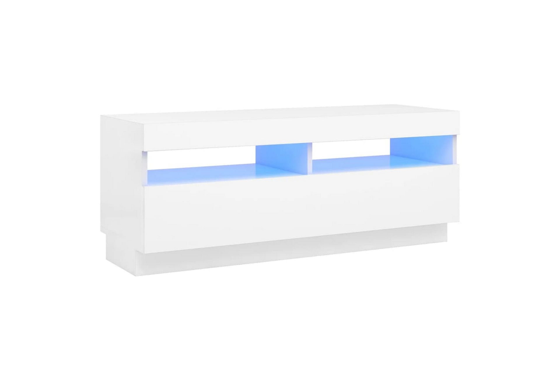 TV-benk med LED-lys hvit 100x35x40 cm - Hvit - Møbler - Mediamøbel & tv møbel - TV-benk & mediabenk