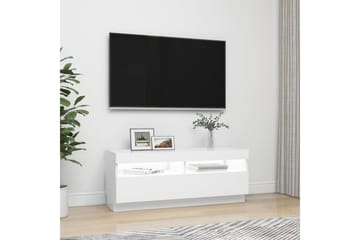 TV-benk med LED-lys hvit 100x35x40 cm - Hvit - Møbler - Mediamøbel & tv møbel - TV-benk & mediabenk