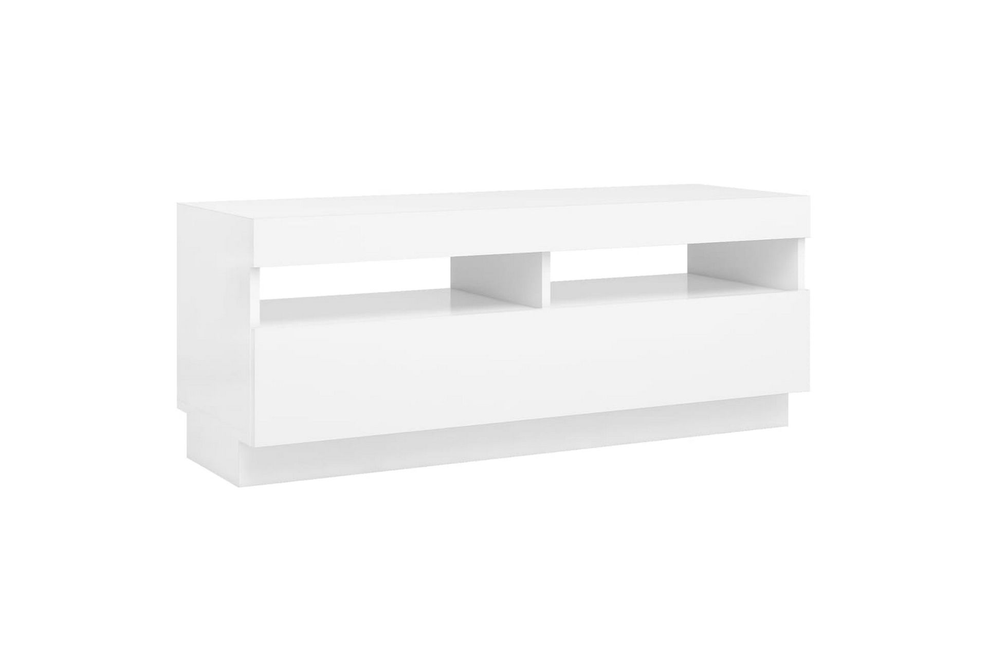 TV-benk med LED-lys hvit 100x35x40 cm - Hvit - Møbler - Mediamøbel & tv møbel - TV-benk & mediabenk