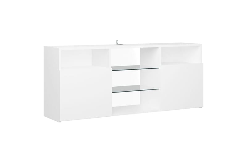 TV-benk med LED-lys hvit 120x30x50 cm - Hvit - TV-benk & mediabenk