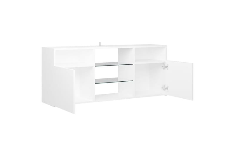 TV-benk med LED-lys hvit 120x30x50 cm - Hvit - Møbler - Mediamøbel & tv møbel - TV-benk & mediabenk